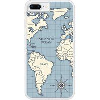 iPhone 8 Plus Bedrukt siliconen hoesje Map vintage
