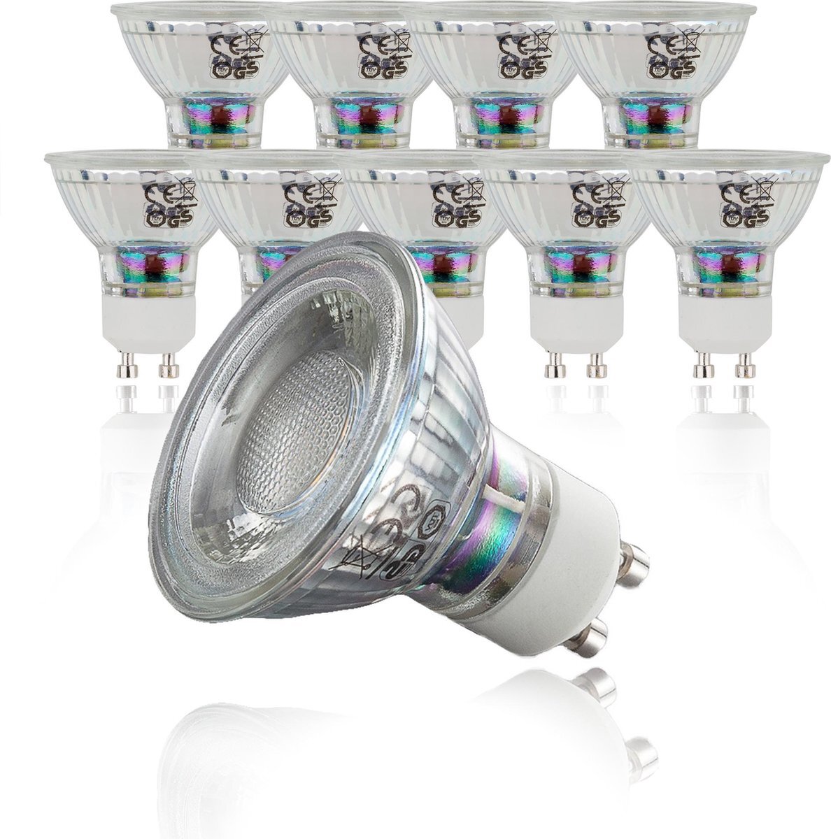 B.K.Licht I LED lamp I GU10 verlichting I reflectorlamp I lampjes I 5W bulb I 3000K I lichtbron I LED light I 10-Pack lichtbronnen