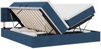 vidaXL LED-opbergbed met matras, blauw, 200 x 200 cm, stof