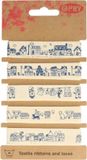 Opry Decoratieband - Hobbylint - Home - Blauw/Ecru - 5x1 meter - 15mm Breed