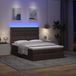 Prolenta Maison Exclusive - Lit ottoman avec matelas et LED, marron foncé, 140 x 190 cm, tissu