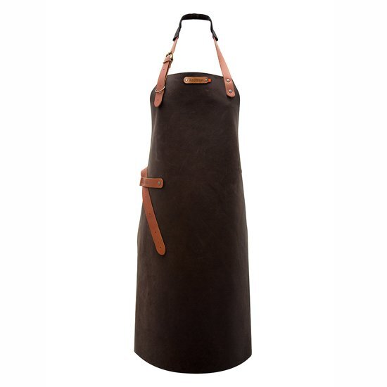 Xapron Utah lederen BBQ schort / chocoladebruin