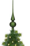 Merkloos / Sans marque Decoris Kerst piek - 1x - donkergroen - 26 cm - glas - mat