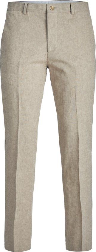 JACK & JONES Riviera Linen Trouser Fit slim fit - heren pantalon - beige - Maat 52