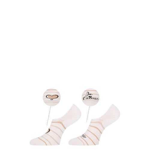 Marcmarcs Bibi no-show sneakersokken - wit/beige (set van 2)