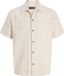 JACK & JONES Tiago chemise structurée à manches courtes coupe décontractée - dobby - blanc (sea pearl)