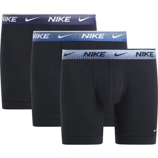 Nike Essential Cotton Stretch Boxer Brief Boxershort - Verpakking 3 stuks Heren-zwart, blauw, Maat S