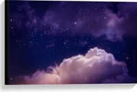 Merkloos / Sans marque Take your time Canvas - Heldere Sterrenhemel bij Wolk in Donkere Nacht - 60x40 cm Foto op Canvas Schilderij (Wanddecoratie op Canvas)