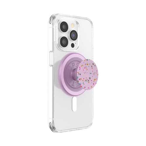 PopSockets: PopGrip Round voor MagSafe - Adapterring voor MagSafe Inbegrepen - Uittrekbare Greep en Standaard voor Smartphones en Hoesjes met een Verwisselbare Top - Sugar Plum