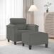 Maison Exclusive - Fauteuil met voetenbankje, donkergrijs, 60 cm, microvezelstof