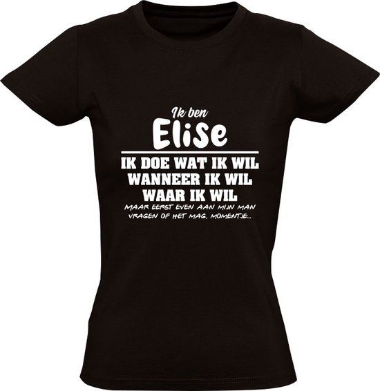 Elise Dames T-shirt Zwart - Maat L - Katoen