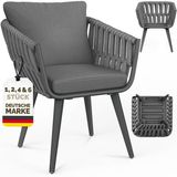 tillvex® Chaise de jardin 1 pièce résistant aux intempéries avec accoudoir | Chaises d'extérieur supportant jusqu'à 160 kg | Chaises de jardin résistant aux UV | Fauteuil de terrasse mobilier de jardin terrasse balcon jardin