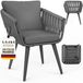 tillvex® Chaise de jardin 1 pièce résistant aux intempéries avec accoudoir | Chaises d'extérieur supportant jusqu'à 160 kg | Chaises de jardin résistant aux UV | Fauteuil de terrasse mobilier de jardin terrasse balcon jardin