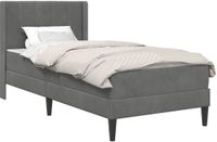 vidaXL Bedframe met matras Donkergrijs 90 x 200 cm Fluweel
