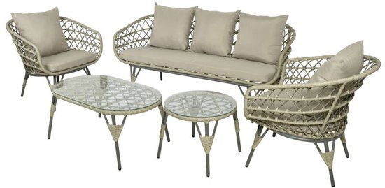 Merkloos Decoris Sintra loungeset XL wicker grijs