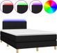 vidaXL Boxspring met matras en LED stof zwart 120x190 cm