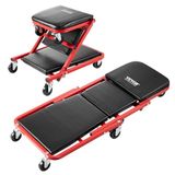 VEVOR Opvouwbare Z Garage Creeper, 36 inch, 300 lbs laadvermogen Rolling Folding Mechanic Creeper Kruk, met 6 Wielen Gereedschapsplaat Gewatteerde Zitting Stalen Frame, Lay Down of Zitstoel voor
