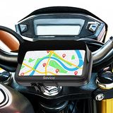 Sovica Mobiele telefoonhouder voor motorfiets, waterdicht, met vizier, geschikt voor smartphones tot 7,5 inch, compatibel met alle soorten sturen