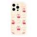 Coque TPU antichoc iPhone 16 Pro Max avec bords surélevés - Blanche / Cerises à nœud