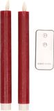 Anna's Collection LED Kaarsen - 2 ST - dinerkaarsen - bordeaux - afstandsbediening - 23 cm
