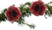 Kaemingk B.V. 2x pièces décoration sapin rose rouge 14 cm