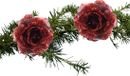 Kaemingk B.V. 2x pièces décoration sapin rose rouge 14 cm