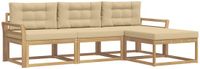 vidaXL - Bank loungeset - 4 zitplekken - Wit en Beige - Polyester