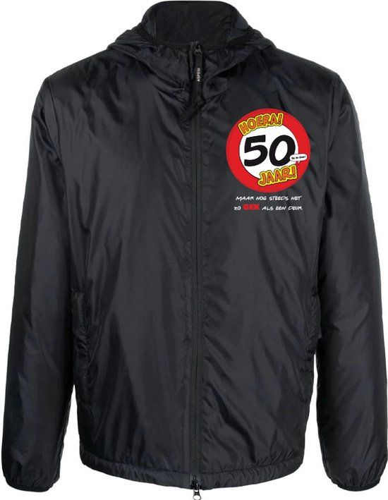 50 Jaar GEK als een deur Windjack - Zwart - Unisex - Maat L