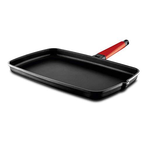 Castey braadpan met afneembaar handvat, 40 x 25 cm, gegoten aluminium rood, 40 x 25 x 30 cm