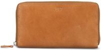 JOST Leren portemonnee Rana Zip Wallet Long Cognac Lichtbruin