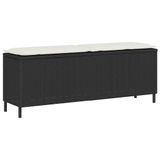 VidaXL Tuinbank Kunststof, Staal Crème, Wit 1100 mm