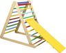 COSTWAY Triangle d'escalade, pliable, structure d'escalade en bois avec échelle, pour le développement de la motricité globale des tout-petits à partir de 3 ans, multicolore