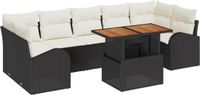 vidaXL Tuinbank Set Zwart Poly-rattan
