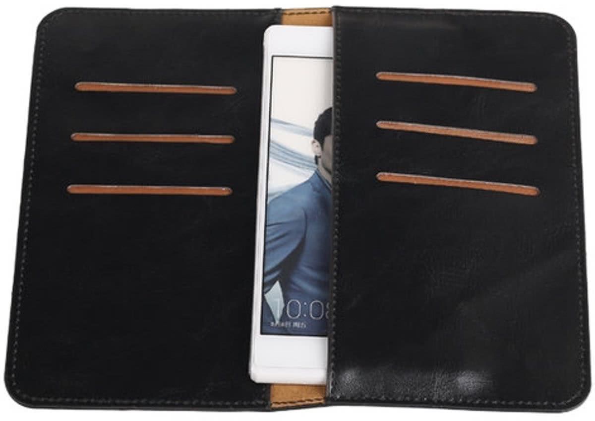 Best Cases Zwart Pull-up Medium Pu portemonnee wallet voor Huawei Y3 II - 8718883819542