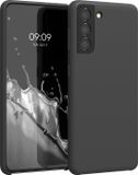 kwmobile telefoonhoesje geschikt voor Samsung Galaxy S21 - Hoesje met siliconen coating - Smartphone case in mat zwart