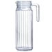 Merkloos / Sans marque MGE Waterkan met deksel - sapkan - karaf met tuit - glazen kan met kristallen handvat voor melk, rode wijn, koud water, vruchtensap - 1000 ml