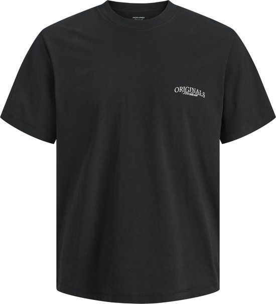 JACK&JONES Jongens T-shirt met korte mouw, ronde hals, 100% katoen, maat 128, zwart
