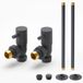 Hudson Reed Robinet radiateur coudé moderne & kit rallonge tuyauterie - Anthracite