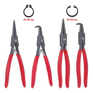 KS Tools Vergrendeltang set, 40-100 mm, 4-delig