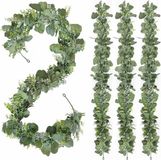 Unyqoos® Kunstkrans eucalyptus, set van 4, 178 cm, groen