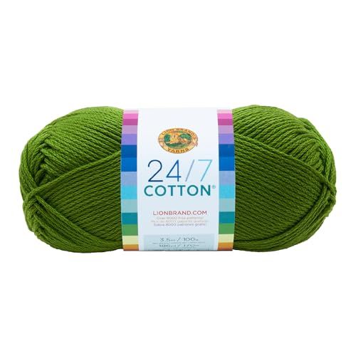 Lion Brand Yarn Company 100% Cotton Yarn - Grass - 15.24 x 6.35 x 6.35 cm