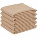 vidaXL Tafelkleed 5 st vierkant beige 110 x 110 cm