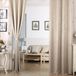Happyment Set de rideaux deluxe avec volant - 2 pièces - Beige 135x245cm