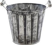 Mega Collections Arrangement de Noël/panier de Noël - zinc - anthracite/gris - D11 x H10 cm