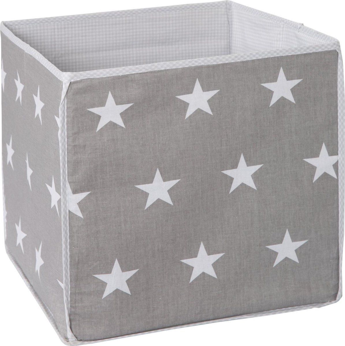Roba Opbergmand Little Stars 34 x 34 cm - Grijs/Wit