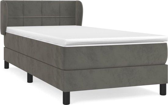 vidaXL Boxspring met matras fluweel donkergrijs 80x200 cm