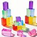 Briques de construction acryliques - 21 pièces - Cube, carré et cylindre - Jouets sensoriels