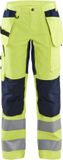 Blåkläder Dames werkbroek High Vis met stretch 7163-1811 - High Vis Geel/Marineblauw - D20