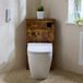 Hudson Reed Cluo WC-Ombouw Hoekmontage Moderne Chêne Foncé avec Réservoir et Bouton de Chasse d'Eau Noir - Hirayu Toilette Japonaise