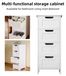 Meuble de salle de bain - Meuble de rangement autoportant - 4 tiroirs - MDF - 30 x 30 x 80 cm - Blanc - Montage facile